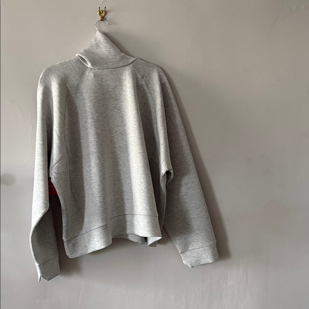 Spanx air essentials half zip light grey heather … - image 6